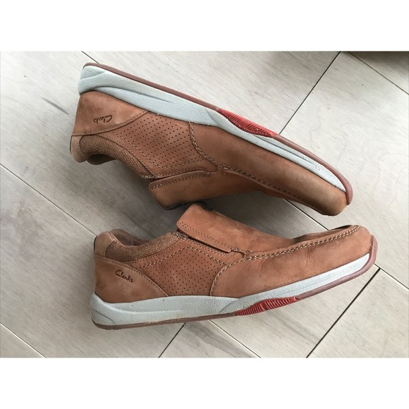 $100 Clarks Men Langton Step Slip On TAN 12 M leather nubuck eu 46 shoes loafers main image 8